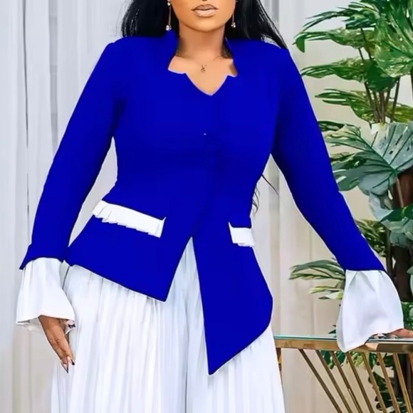 Women’s Button Flared Sleeve Top - Picture 1 of 7